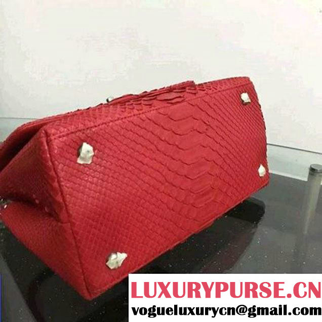 Chanel A93050 Small Python and Lambskin Flap Bag With Handle Red Pre-SS 2016  (XY-6041249 )