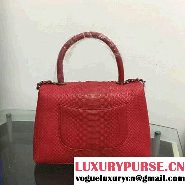 Chanel A93050 Small Python and Lambskin Flap Bag With Handle Red Pre-SS 2016  (XY-6041249 )