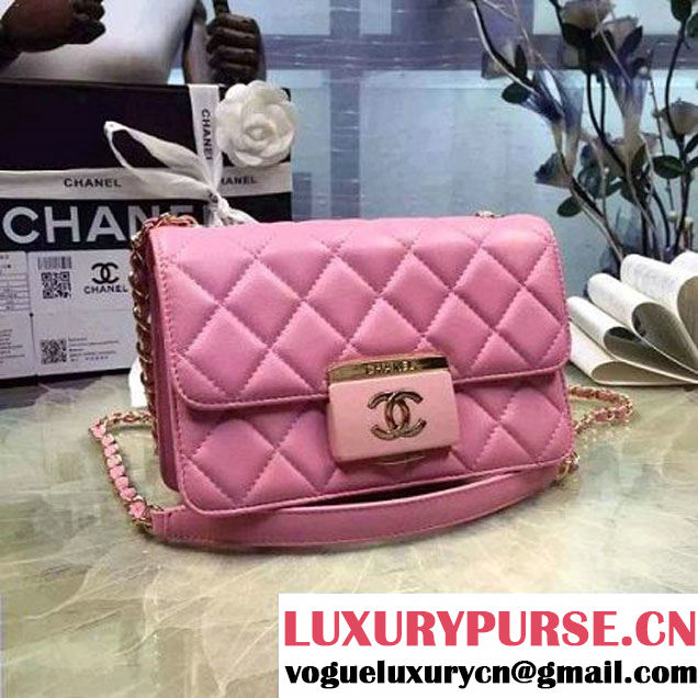 Chanel Small Sheepskin & Resin Flap Bag A93221 Pink Pre-S/S 2016 (2A057-6042101 )