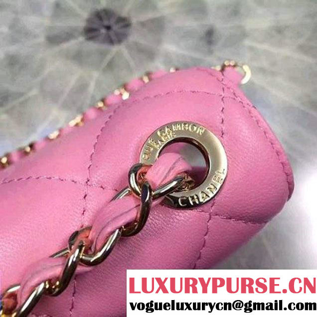 Chanel Small Sheepskin & Resin Flap Bag A93221 Pink Pre-S/S 2016 (2A057-6042101 )