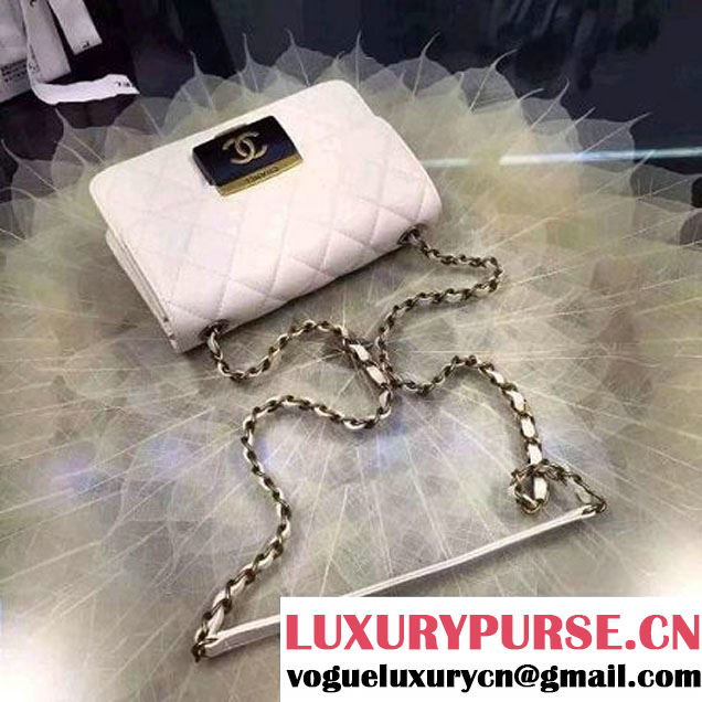 Chanel Small Sheepskin & Resin Flap Bag A93221 Off-White Pre-S/S 2016 (2A057-6042102 )