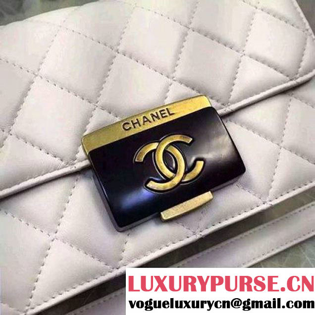 Chanel Small Sheepskin & Resin Flap Bag A93221 Off-White Pre-S/S 2016 (2A057-6042102 )