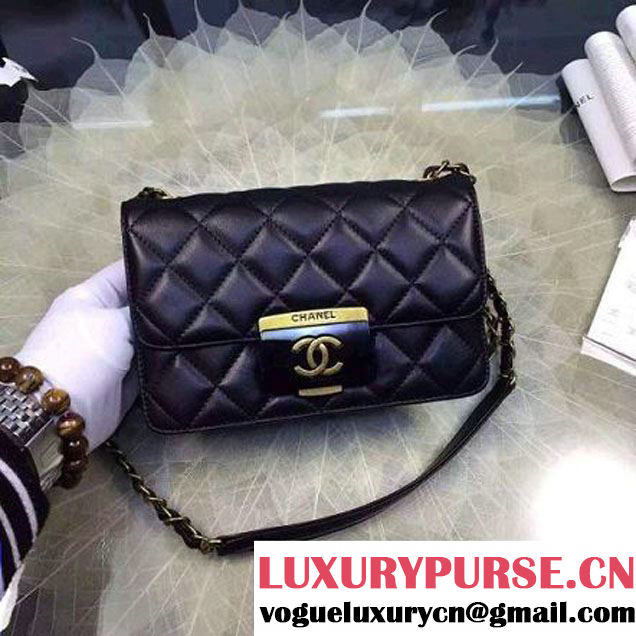 Chanel Small Sheepskin & Resin Flap Bag A93221 Black Pre-S/S 2016 (2A057-6042103 )