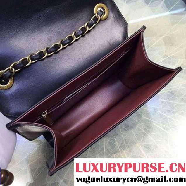 Chanel Small Sheepskin & Resin Flap Bag A93221 Black Pre-S/S 2016 (2A057-6042103 )