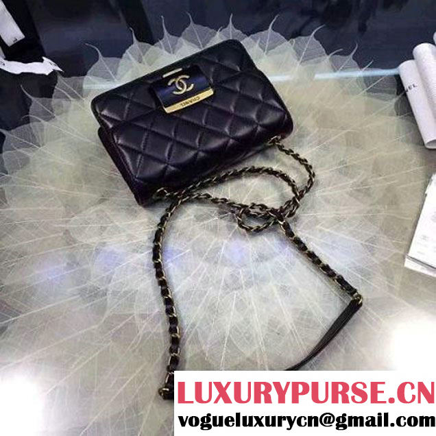 Chanel Small Sheepskin & Resin Flap Bag A93221 Black Pre-S/S 2016 (2A057-6042103 )