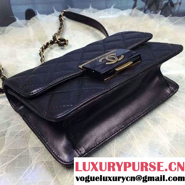 Chanel Small Sheepskin & Resin Flap Bag A93221 Black Pre-S/S 2016 (2A057-6042103 )