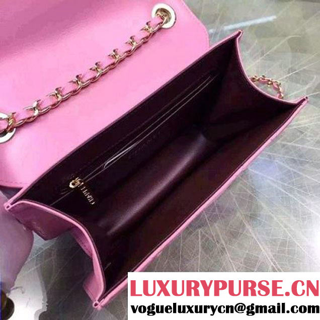 Chanel Medium Sheepskin & Resin Flap Bag A93223 Pink Pre-S/S 2016 (2A057-6042105 )