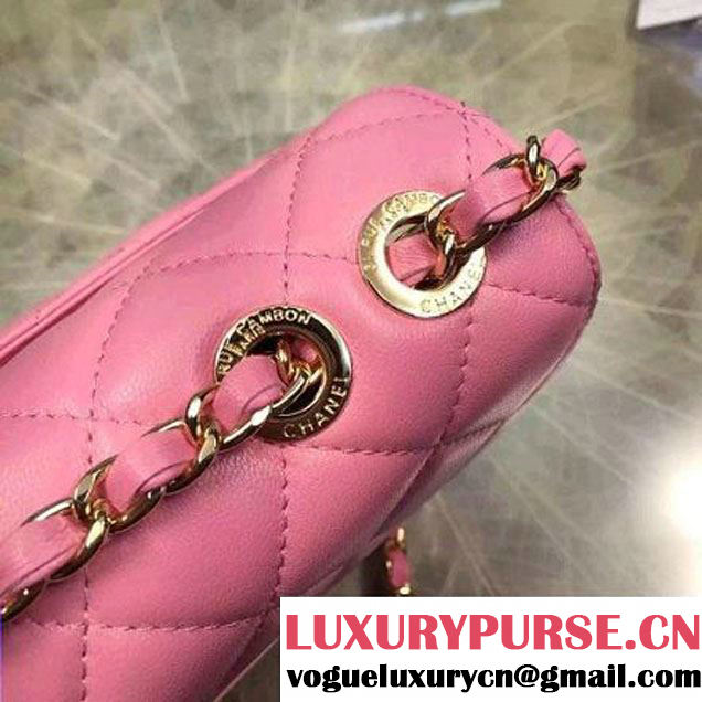 Chanel Medium Sheepskin & Resin Flap Bag A93223 Pink Pre-S/S 2016 (2A057-6042105 )