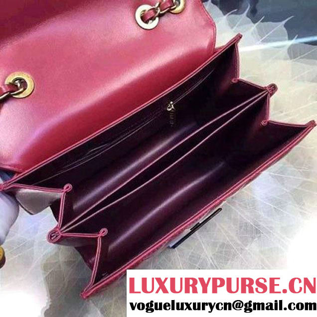 Chanel Medium Sheepskin & Resin Flap Bag A93223 Red Pre-S/S 2016 (2A057-6042107 )