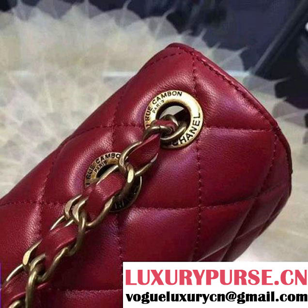 Chanel Medium Sheepskin & Resin Flap Bag A93223 Red Pre-S/S 2016 (2A057-6042107 )