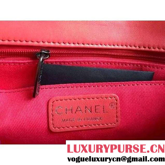 Chanel Crochet Embroidered Lambskin Small Flap Bag Brick Red Cruise 2016  (1A086-6042219 )