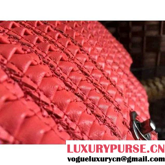 Chanel Crochet Embroidered Lambskin Medium Flap Bag Brick Red Cruise 2016  (1a086-6042220 )
