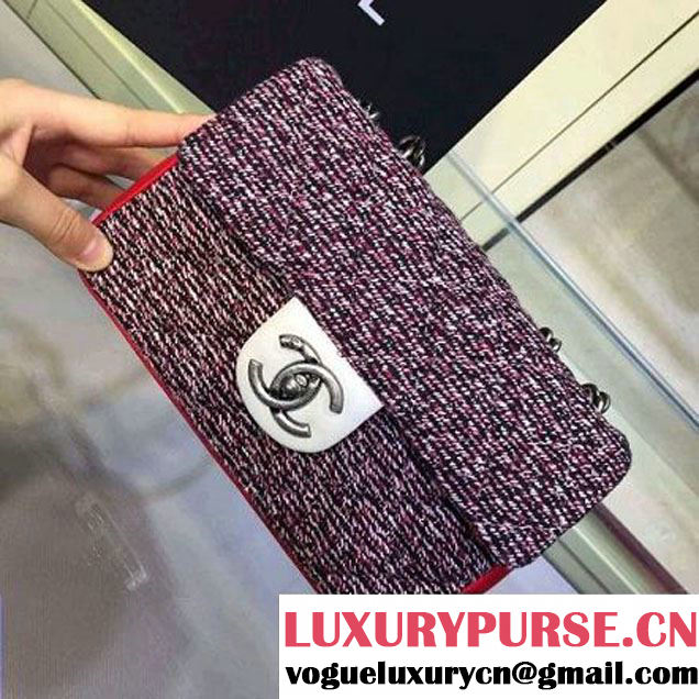 Chanel Tweed & Calfskin Small Flap Bag 2016 (2A143-6042706 )