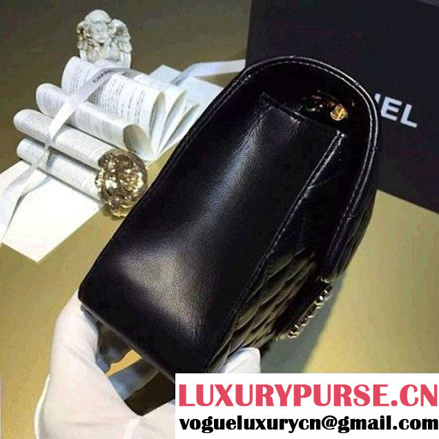 Chanel Black Lambskin Flap Bag Eembellished With Pearl (2A057-6050522 )
