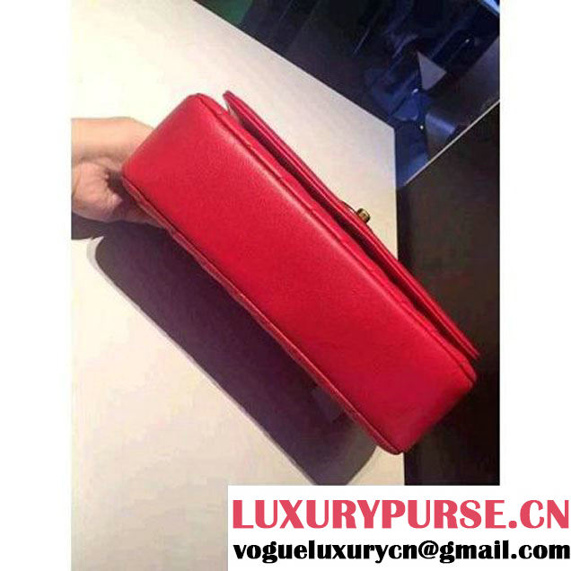 Chanel Small Lambskin Flap Bag A93229 Red Pre-S/S 2016 (2A057-6051320 )