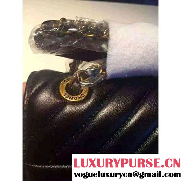 Chanel Small Lambskin Flap Bag A93229 Black Pre-S/S 2016 (2A057-6051321 )