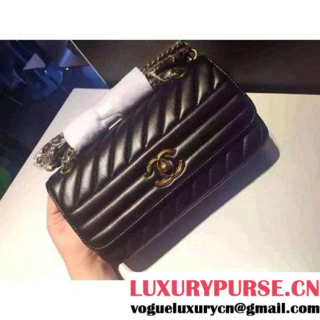 Chanel Small Lambskin Flap Bag A93229 Black Pre-S/S 2016 (2A057-6051321 )