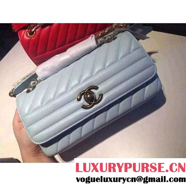 Chanel Small Lambskin Flap Bag A93229 Ciel Pre-S/S 2016 (2A057-6051322 )