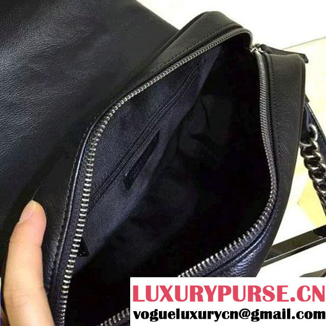 Chanel Medium Metallic Grained Calfskin Flap Bag A93999 Black S/S 2016 (2A143-6052324 )