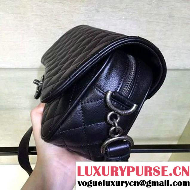 Chanel Medium Metallic Grained Calfskin Flap Bag A93999 Black S/S 2016 (2A143-6052324 )