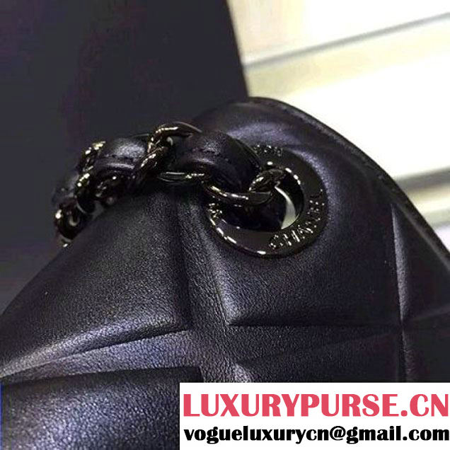 Chanel Medium Lambskin Diamond Quilting Flap Bag Black 2016 (2a143-6052736 )