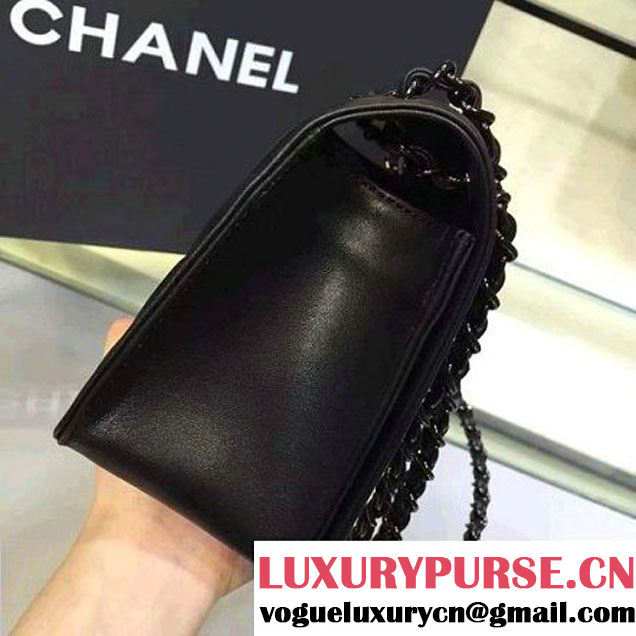 Chanel Medium Lambskin Diamond Quilting Flap Bag Black 2016 (2a143-6052736 )