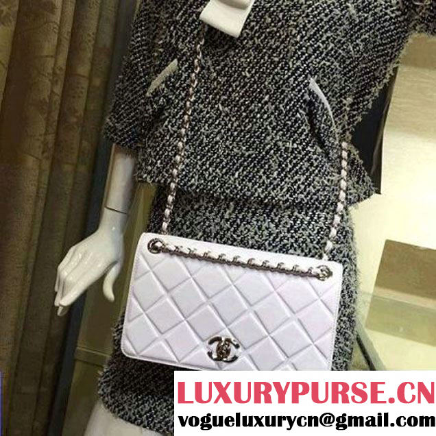 Chanel Medium Lambskin Diamond Quilting Flap Bag Off-White 2016 (2a143-6052737 )