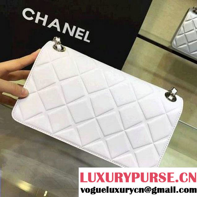 Chanel Medium Lambskin Diamond Quilting Flap Bag Off-White 2016 (2a143-6052737 )