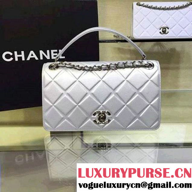 Chanel Medium Lambskin Diamond Quilting Flap Bag Silver-Grey 2016 (2a143-6052738 )