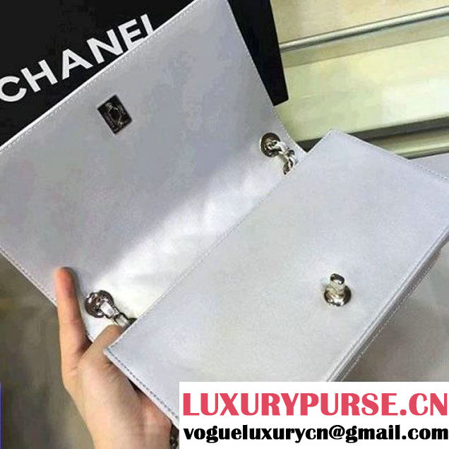 Chanel Medium Lambskin Diamond Quilting Flap Bag Silver-Grey 2016 (2a143-6052738 )