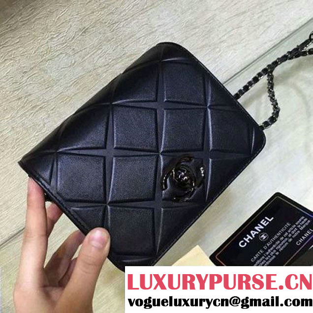 Chanel Small Lambskin Diamond Quilting Flap Bag Black 2016 (2a143-6052739 )