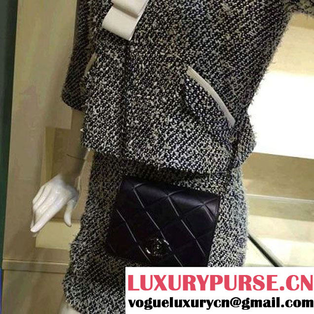 Chanel Small Lambskin Diamond Quilting Flap Bag Black 2016 (2a143-6052739 )