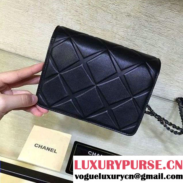 Chanel Small Lambskin Diamond Quilting Flap Bag Black 2016 (2a143-6052739 )