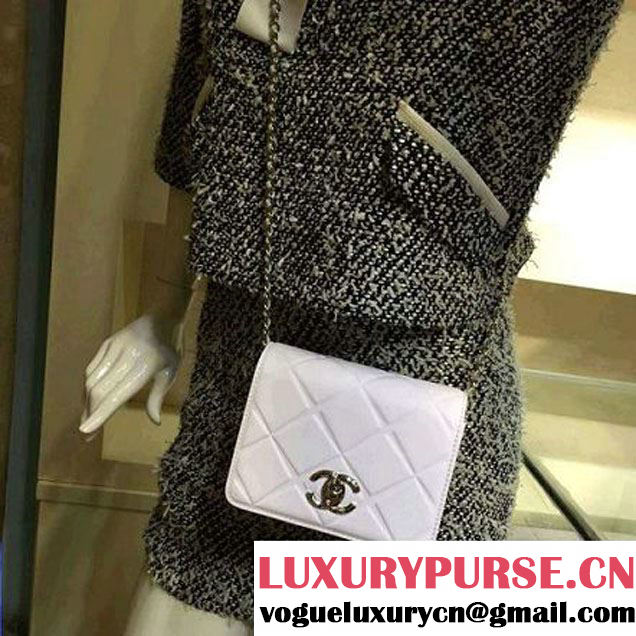 Chanel Small Lambskin Diamond Quilting Flap Bag Off-White 2016 (2a143-6052740 )