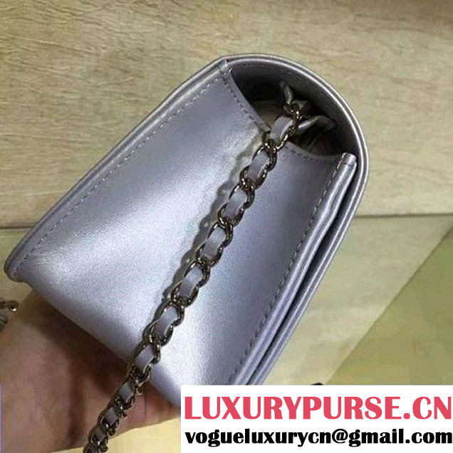 Chanel Small Lambskin Diamond Quilting Flap Bag Silver-Grey 2016 (2a143-6052741 )