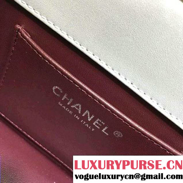 Chanel Small Lambskin Diamond Quilting Flap Bag Silver-Grey 2016 (2a143-6052741 )