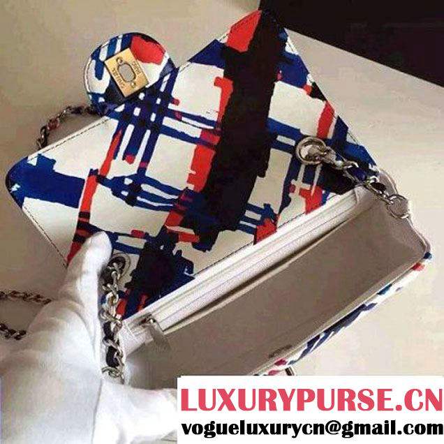 Chanel Small Printed Lambskin Classic Flap Bag White S/S 2016 (FTH-6052751 )