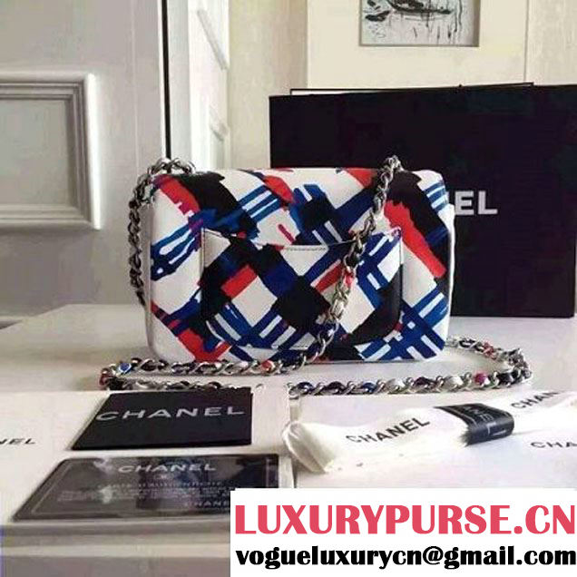 Chanel Small Printed Lambskin Classic Flap Bag White S/S 2016 (FTH-6052751 )
