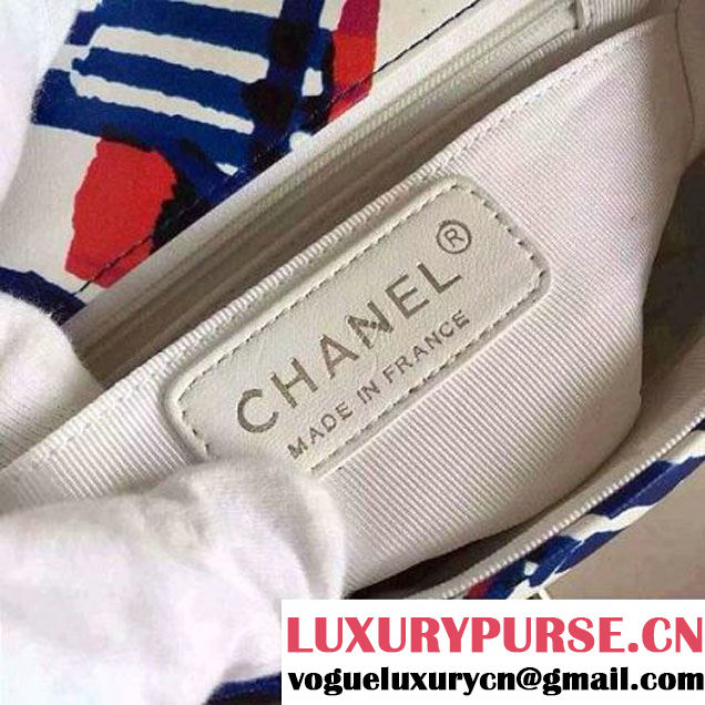 Chanel Mini Printed Lambskin Classic Flap Bag White S/S 2016 (FTH-6052750 )