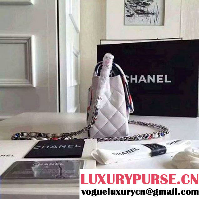 Chanel Mini Printed Lambskin Classic Flap Bag White S/S 2016 (FTH-6052750 )