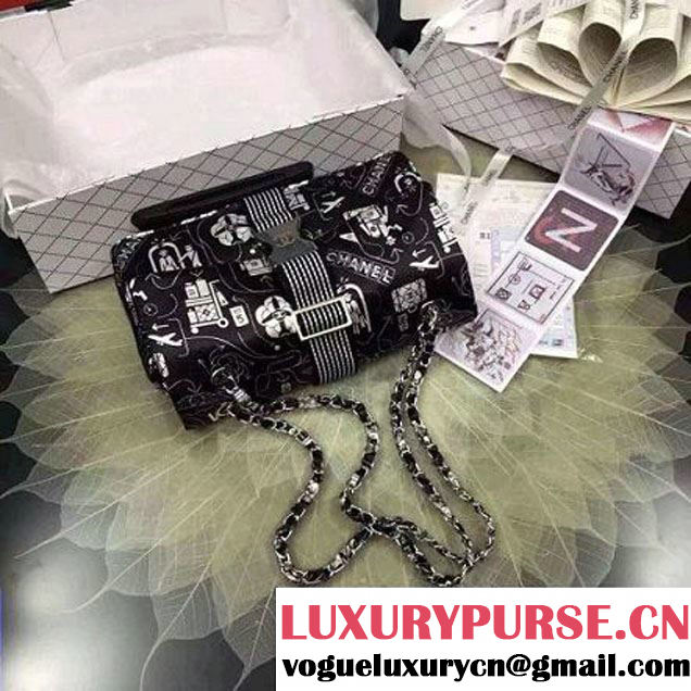 Chanel Large Coco Cocoon Quilted Fabric Flap Bag Black 2016 (2a057-6060445 )