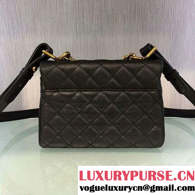 Chanel A93442 Small Sheepskin Trapezio Flap Bag With Handle Black Paris 2016 (2A143-6062101 )