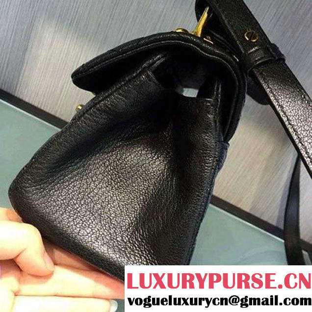 Chanel A93442 Small Sheepskin Trapezio Flap Bag With Handle Black Paris 2016 (2A143-6062101 )