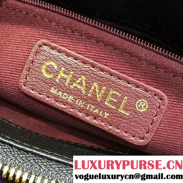 Chanel A93443 Sheepskin Large Trapezio Flap Bag With Handle Black Paris 2016 (2A143-6062107 )