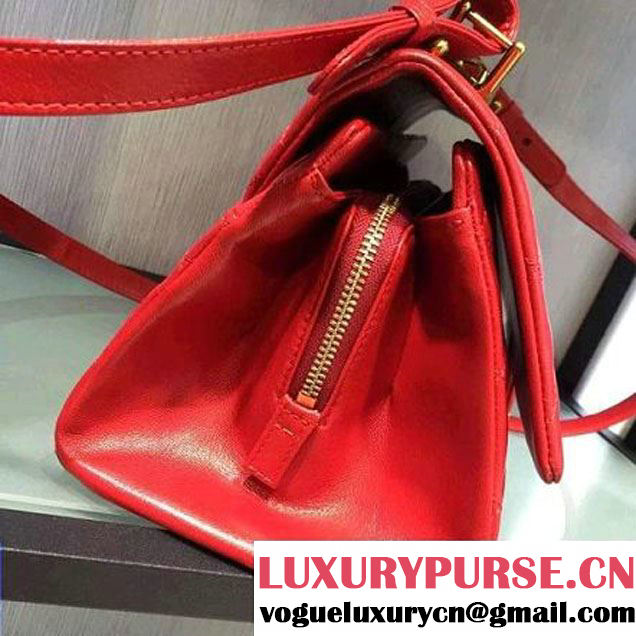 Chanel A93443 Sheepskin Large Trapezio Flap Bag With Handle Red Paris 2016 (2A143-6062108 )