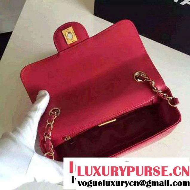 Chanel Clafskin Croco Pattern Small Classic Flap Bag Red (FTH-6062202 )