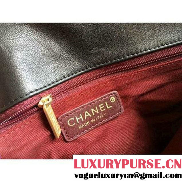 Chanel Calfskin Stitching Quilting Flap Bag Black 2016 (1A086-6070606 )
