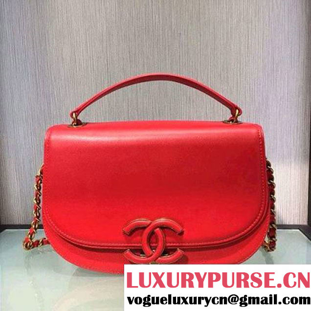 Chanel Coco Curve Flap Messenger Bag A93461 Red Paris 2016 (2A143-6070611 )