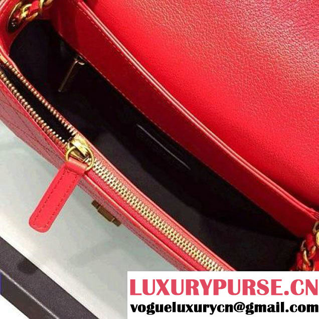 Chanel Coco Curve Flap Messenger Bag A93461 Red Paris 2016 (2A143-6070611 )