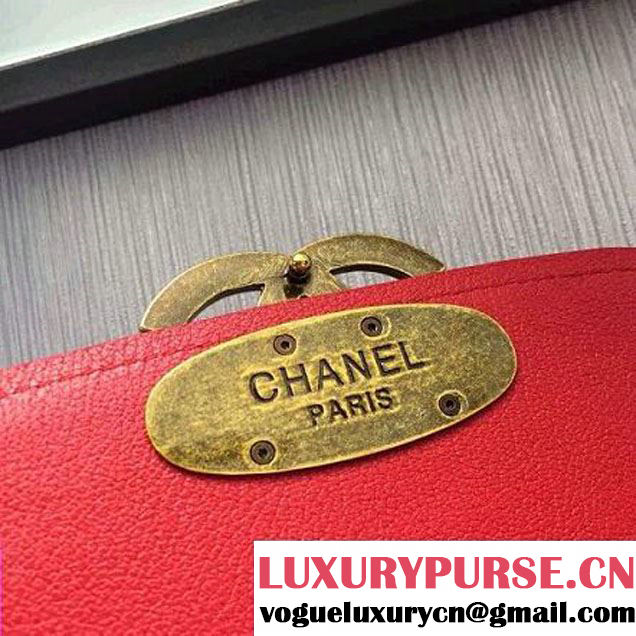 Chanel Coco Curve Flap Messenger Bag A93461 Red Paris 2016 (2A143-6070611 )